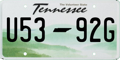 TN license plate U5392G