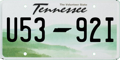 TN license plate U5392I