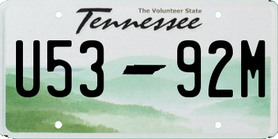 TN license plate U5392M