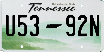 TN license plate U5392N