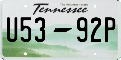 TN license plate U5392P