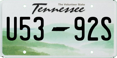 TN license plate U5392S