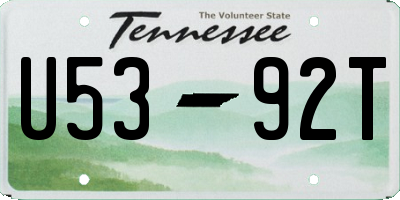 TN license plate U5392T