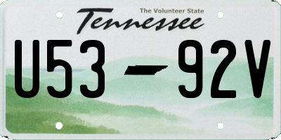 TN license plate U5392V