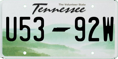 TN license plate U5392W