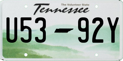 TN license plate U5392Y
