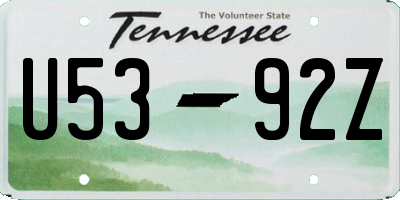 TN license plate U5392Z