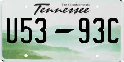 TN license plate U5393C