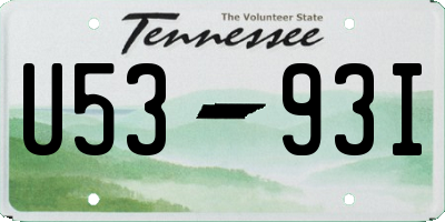 TN license plate U5393I