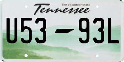 TN license plate U5393L