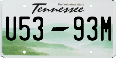 TN license plate U5393M