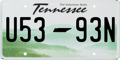 TN license plate U5393N