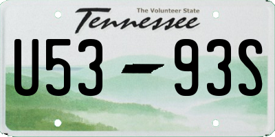 TN license plate U5393S