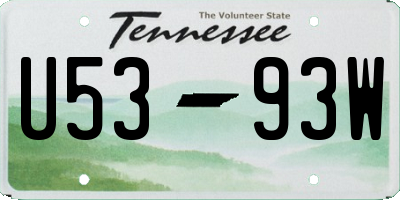 TN license plate U5393W