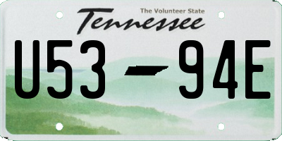 TN license plate U5394E