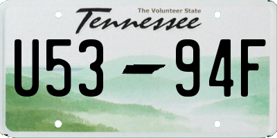 TN license plate U5394F