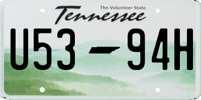 TN license plate U5394H