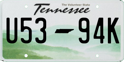 TN license plate U5394K