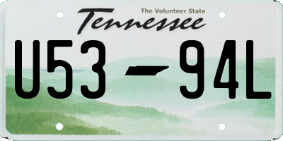 TN license plate U5394L