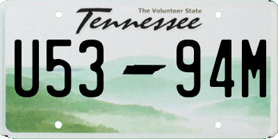TN license plate U5394M