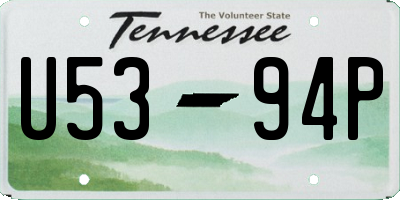 TN license plate U5394P