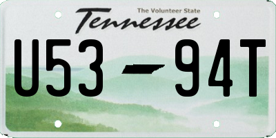 TN license plate U5394T