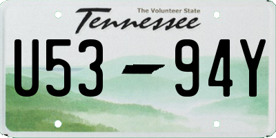 TN license plate U5394Y
