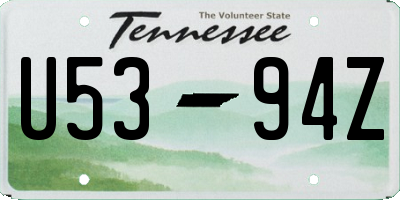 TN license plate U5394Z