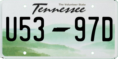 TN license plate U5397D