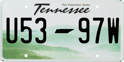 TN license plate U5397W