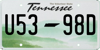 TN license plate U5398D