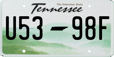TN license plate U5398F