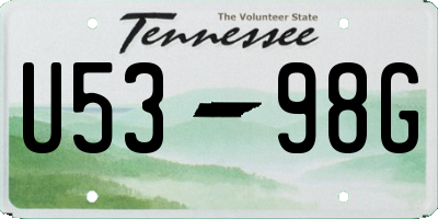 TN license plate U5398G