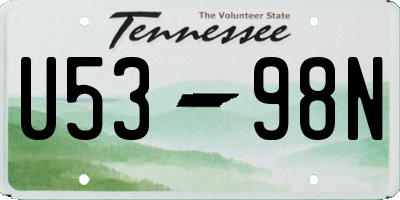 TN license plate U5398N