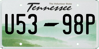 TN license plate U5398P