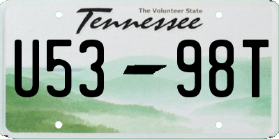 TN license plate U5398T