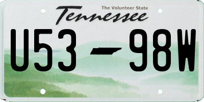 TN license plate U5398W