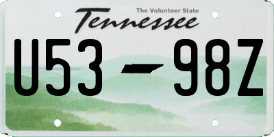 TN license plate U5398Z
