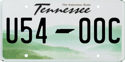 TN license plate U5400C
