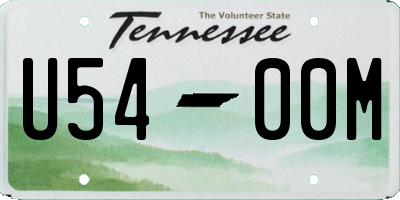TN license plate U5400M