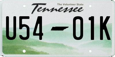 TN license plate U5401K