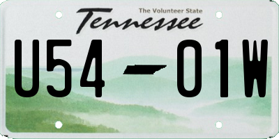 TN license plate U5401W