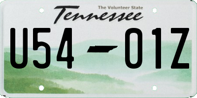 TN license plate U5401Z