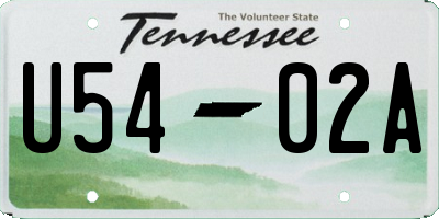 TN license plate U5402A