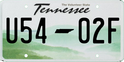 TN license plate U5402F