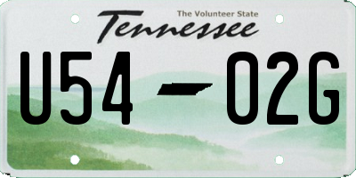 TN license plate U5402G