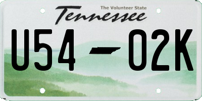 TN license plate U5402K