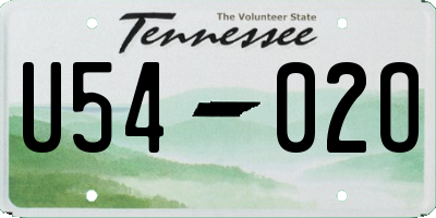 TN license plate U5402O