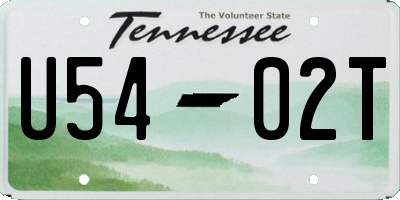 TN license plate U5402T