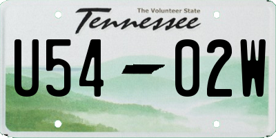 TN license plate U5402W
